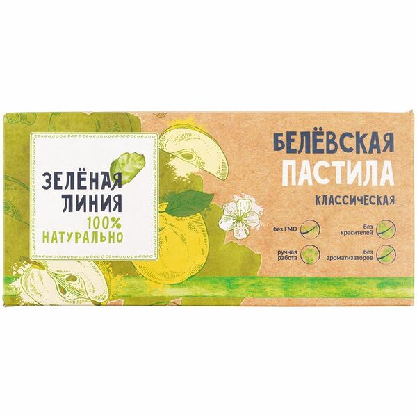 Пастила Зеленая линия Яблочная классическая 180г