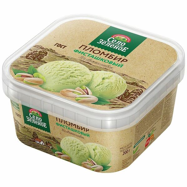 Мороженое Село Зеленое пломбир фисташковый 15%