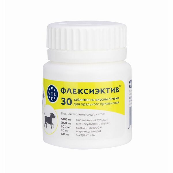 Препарат противовоспалительный хондропротектор DOCTOR VIC Флексиэктив для собак , 30табл.
