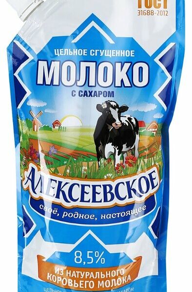 Молоко цельное сгущённое Алексеевское с сахаром 8,5%