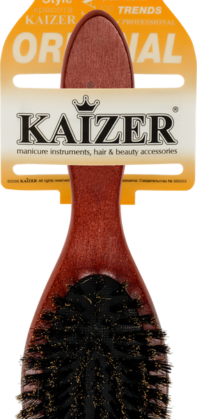 Расческа массажная KAIZER деревянная с натуральной щетиной, Арт. KOPP3087W/KOPP3029-2