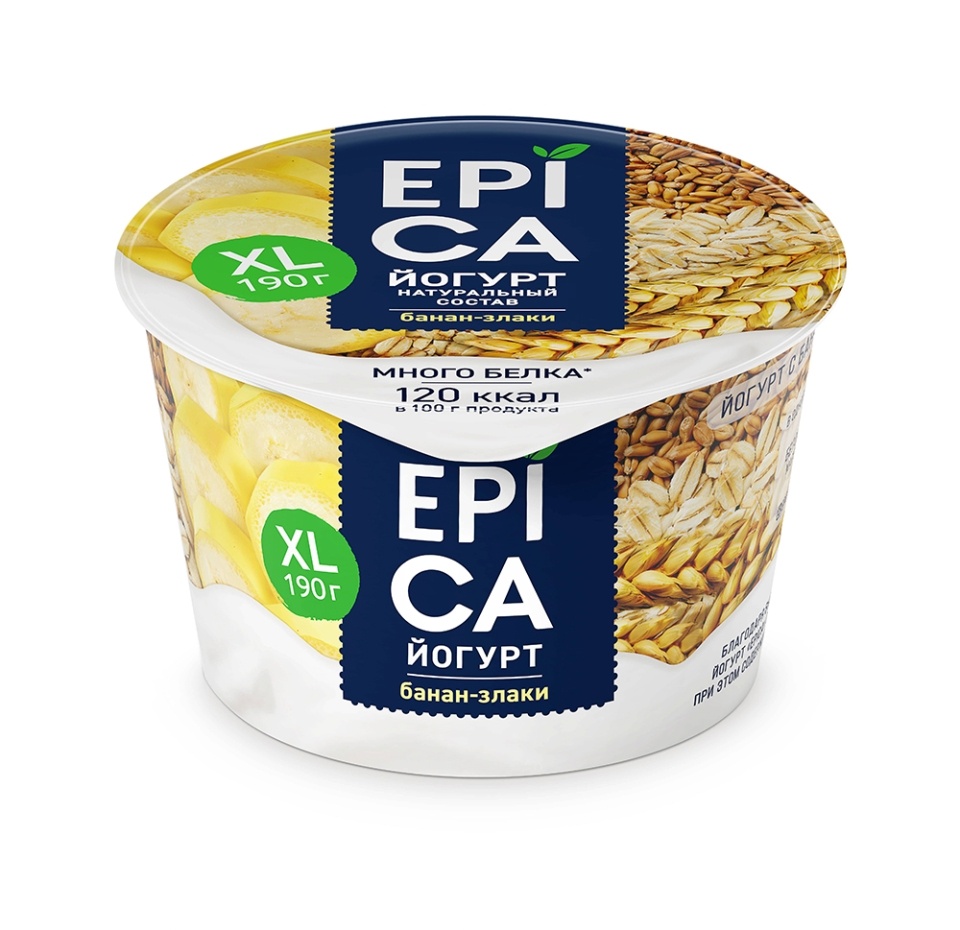 

Йогурт Epica Банан-злаки 4,9% 190 г
