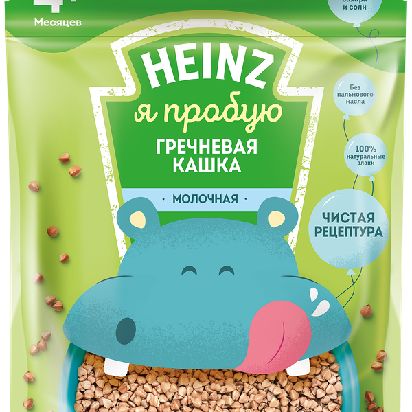 Каша гречневая HEINZ Я пробую, молочная, с 4 месяцев, 180г