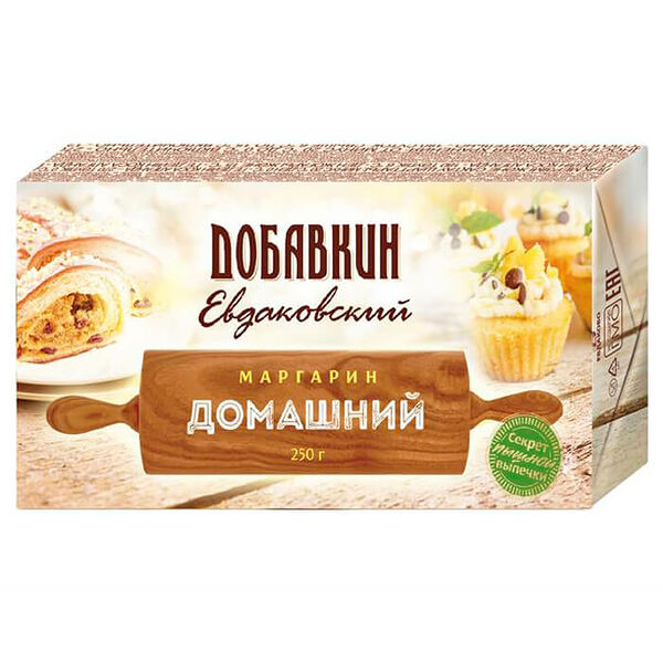 Маргарин добавкин домашний 250г 60% евдаковский пергамент