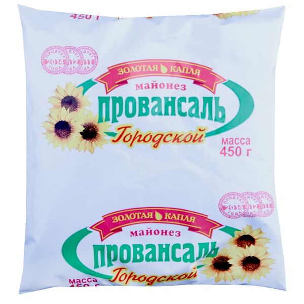 Майонез ГОРОДСКОЙ жир. 50% пакет 450г Золотая капля
