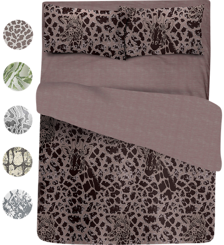 

Комплект постельного белья Евро MONA LIZA Animal World сатин, Арт. 5205/АВ, 5206/АВ