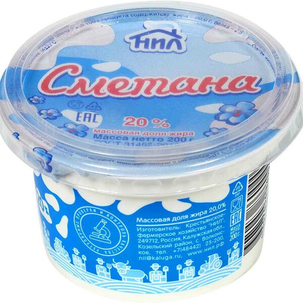 Сметана НИЛ 20%