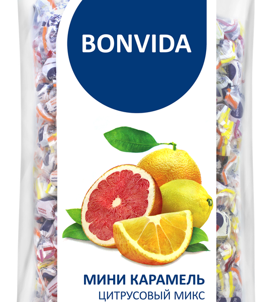 Мини-карамель BONVIDA Цитрусовый микс