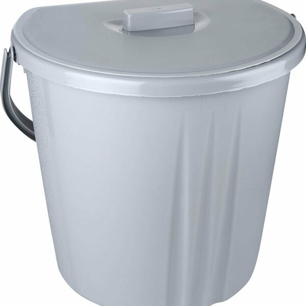 Ведро пристенное с крышкой, 11 л