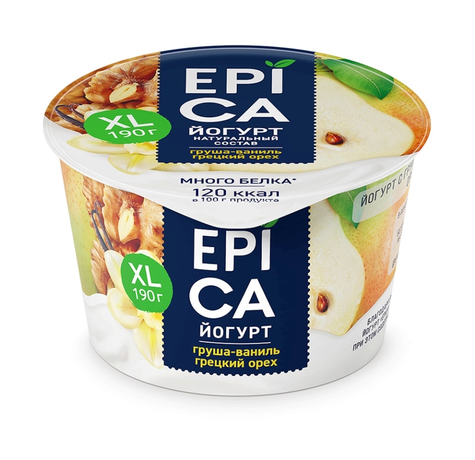 

Йогурт Epica Груша-ваниль-грецкий орех 5.3% 190 г