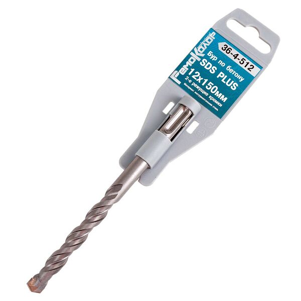 Бур по бетону РемоКолор, двойная спираль, две режущие кромки, хвостовик SDS plus, 12х150 мм