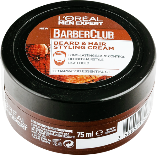 

Крем-стайлинг для бороды и волос L'Oreal Paris Men Expert Barber Club с маслом кедрового дерева 75 мл