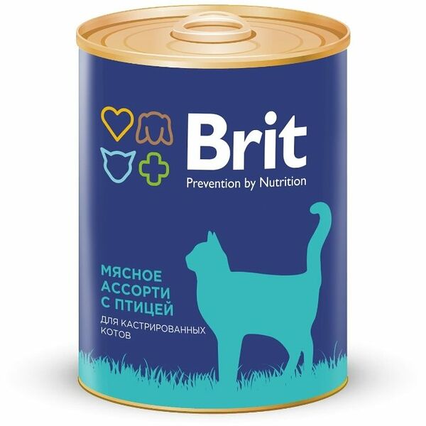 Корм для кастрированных котов Brit Мясное ассорти с птицей