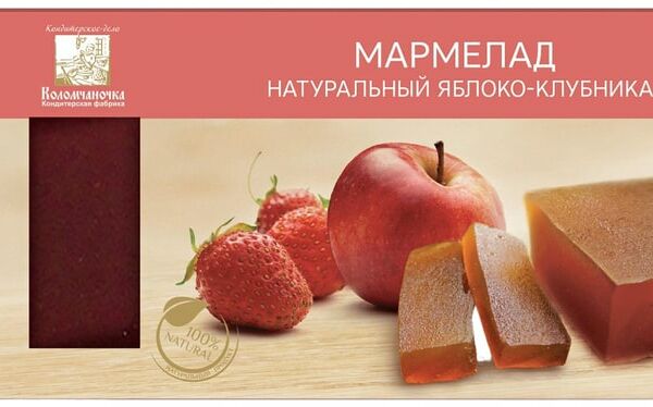 Мармелад Коломчаночка натуральный Яблоко-Клубника 210г