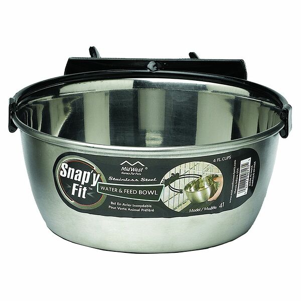 Миска для клеток и вольеров из нержавеющей стали, 950 мл