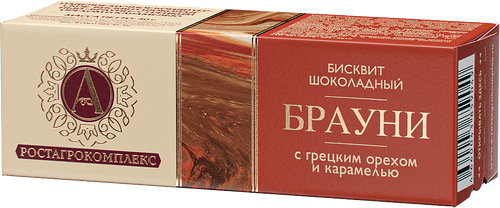 

Брауни А.Ростагрокомплекс с грецким орехом и мягкой карамелью 40 г