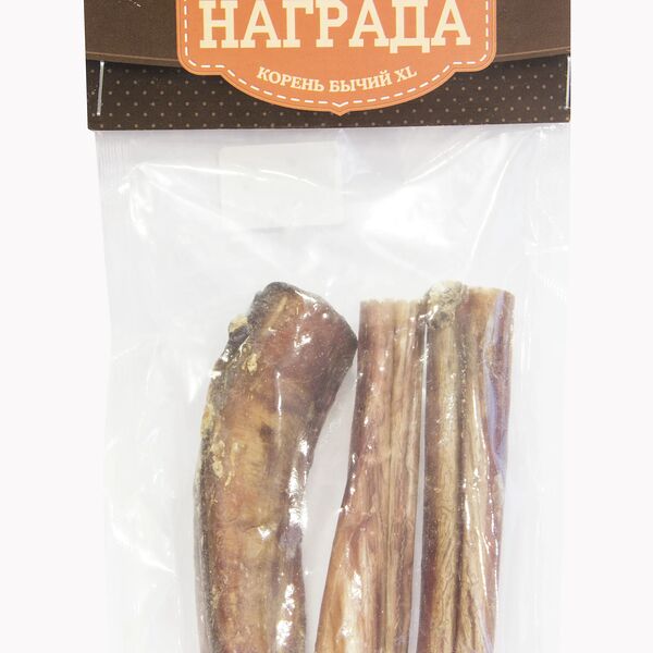 Лакомство для собак Корень бычий резаный 10 см 3шт