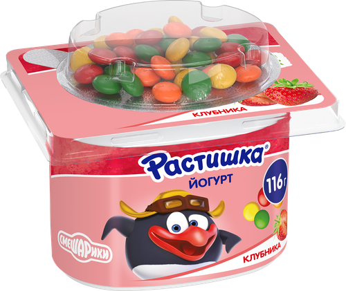 

Йогурт Растишка клубника со злаковым драже в шоколаде 3%, 116г
