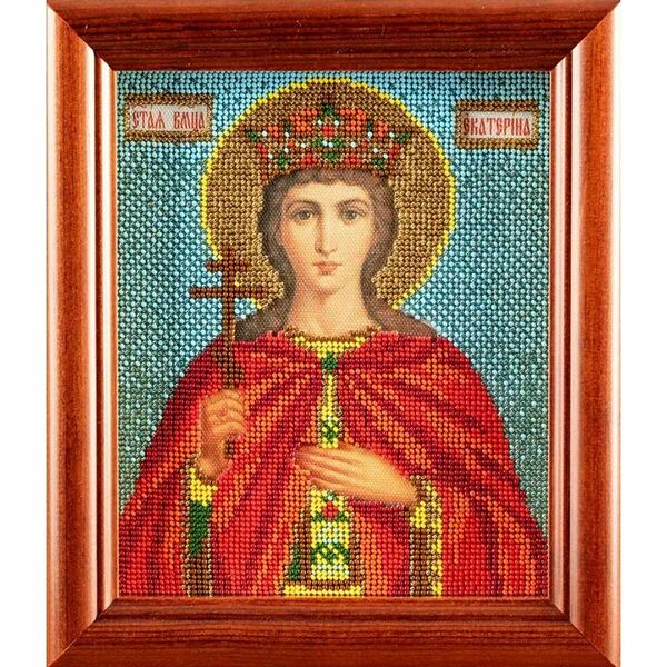 В315 Набор для вышивания бисером Кроше 'Св. Екатерина'12х14,5 см