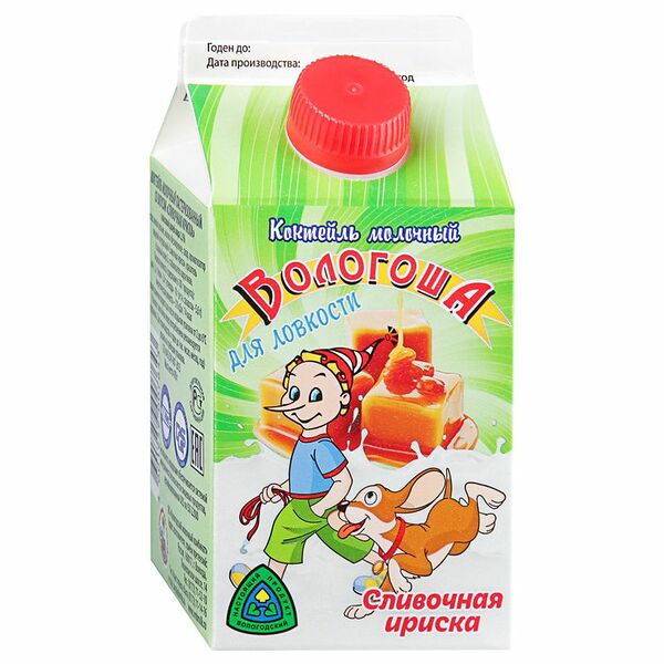 Молочный коктейль Вологоша сливочная ириска 2.5%