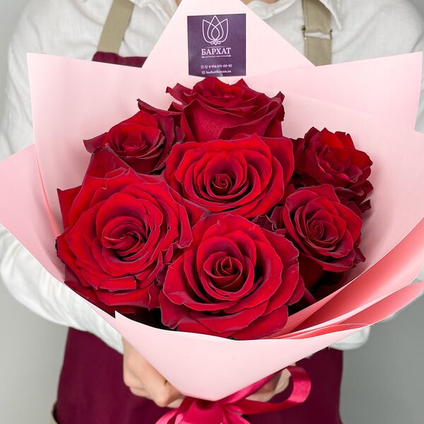 Монобукет из красных роз №1