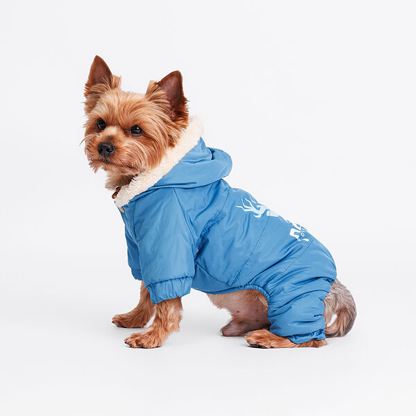 Комбинезон с оленем для собак, S, синий