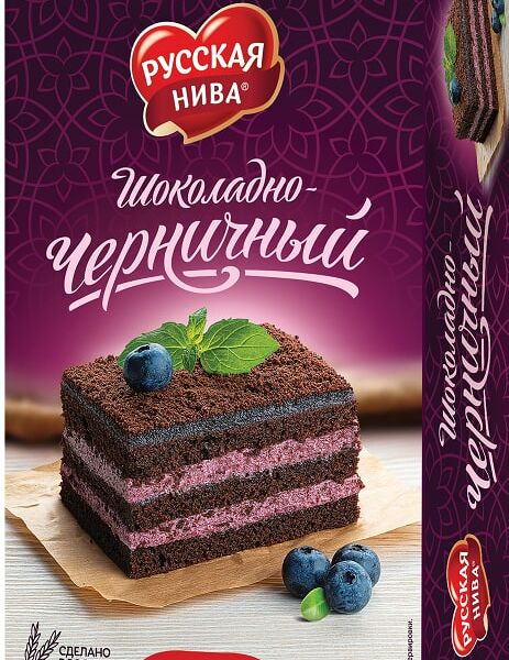 Торт Русская нива Шоколадно-черничный 340г