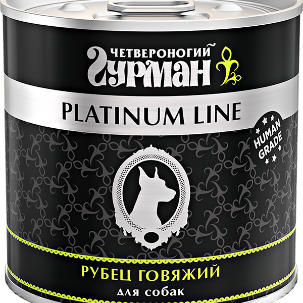 Корм консервированный для собак ЧЕТВЕРОНОГИЙ ГУРМАН Platinum line Рубец говяжий