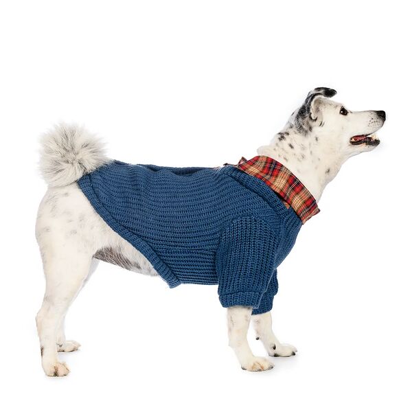 Свитер с пуговицами для собак 2XL голубой (унисекс)