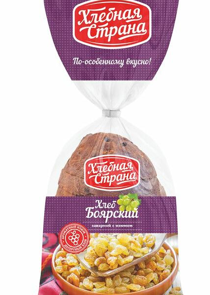 Хлеб Хлебная Страна Боярский подовый с изюмом, 350г