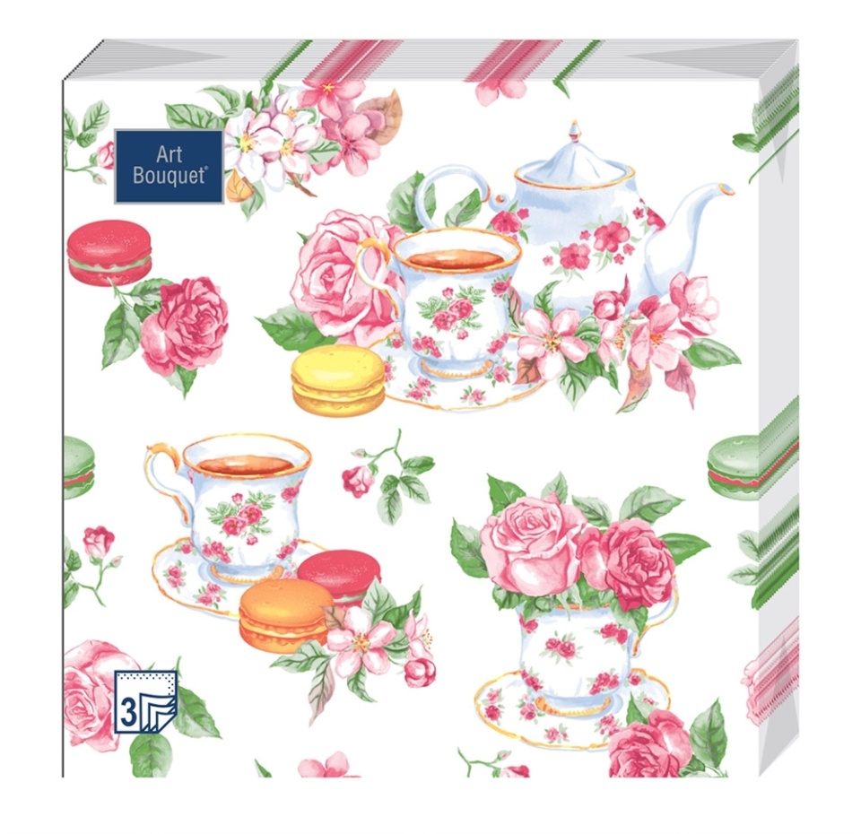 

Салфетки бумажные Art Bouquet 3 слоя, Чайная роза, 33х33 см, 20 шт.