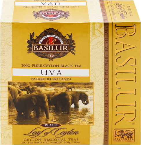 

Чай черный Basilur Uva Цейлонский байховый, 100 пакетиков, 200 г