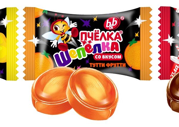 Пчёлка-Шепёлка (микс) карамель с начинкой вес B&B РОССИЯ