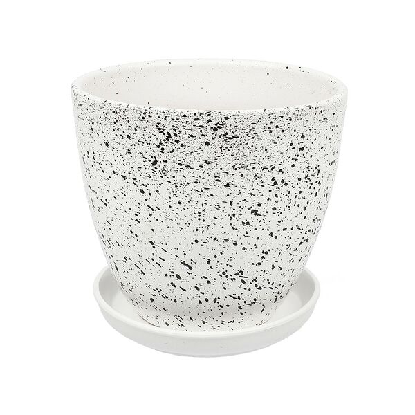 Горшок керамический Терраццо с подставкой, 2,4л, 17,5х17,5х15,8см