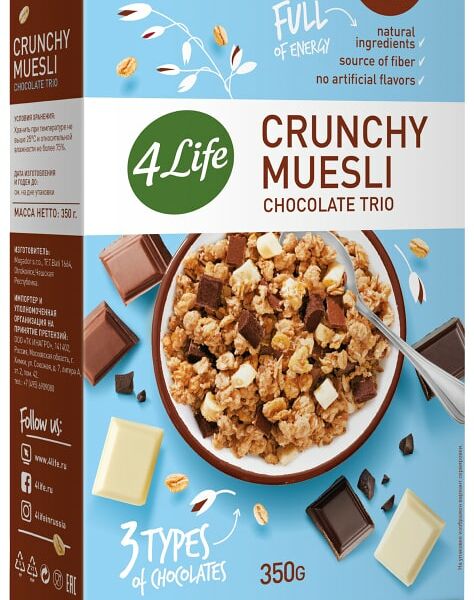 Мюсли 4Life с тремя видами шоколада 350г
