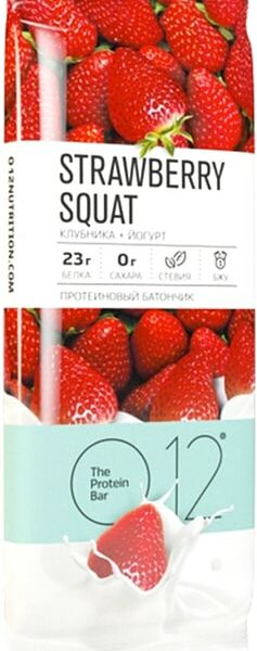 Батончик протеиновый O12 Вафельный клубника и йогурт 50г