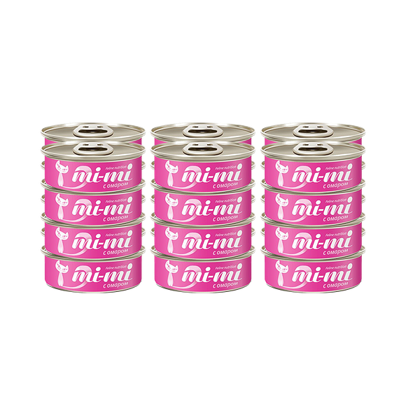 Корм для кошек MI-MI Кусочки в желе омар конс.80г (упаковка - 24 шт)