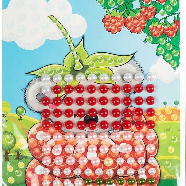 Набор для изготовления Аппликация жемчужная Крошка-малинка С3277-13