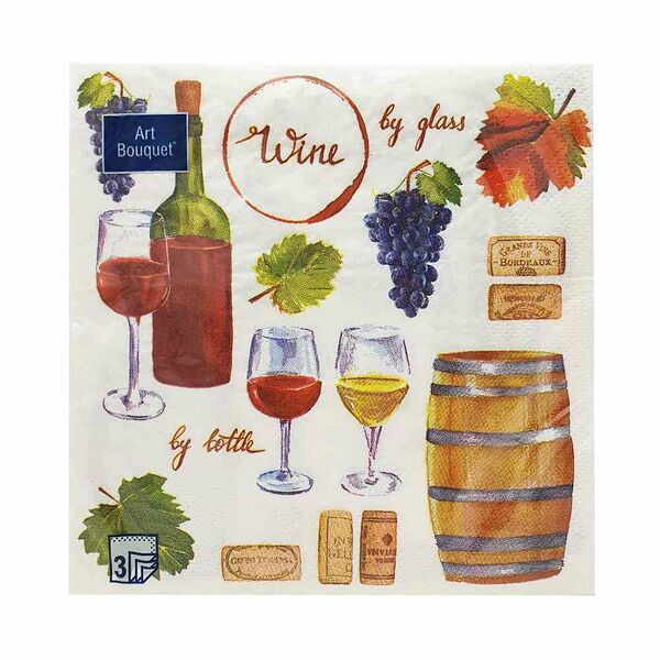 Салфетки бумажные Art Bouqet 3 слоя 33х33 см, 20 шт.