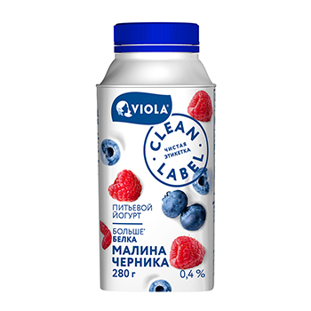 

Йогурт питьевой Valio Малина-черника 0,4% 280 г