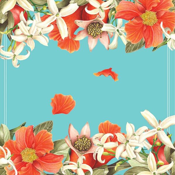 Салфетки ND Play Гранат На Бирюзовом 3 слоя 33*33см 20шт