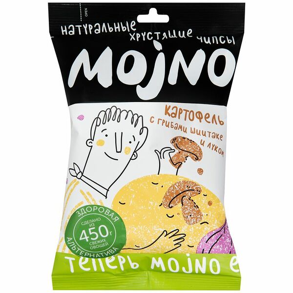 Чипсы Mojno картофель-грибы шиитаке-лук со сметаной, 75г