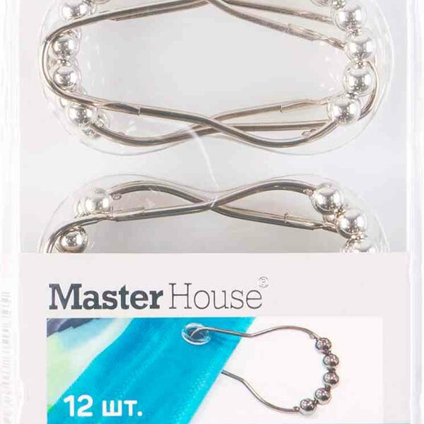 Кольца для шторы в ванную никелированные Master House, 12 шт.