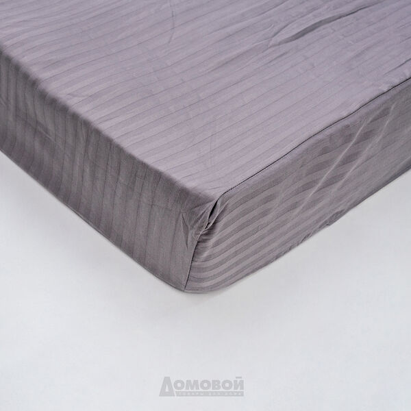 Простыня Домовой на резинке, 1.5-сп, 90х200 см, страйп-сатин