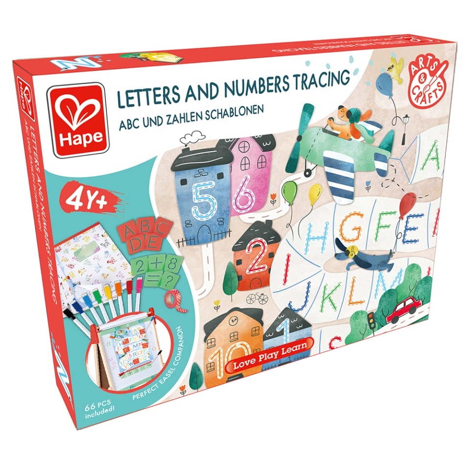 

Игровой набор развивающий 3 в 1: «Учим английский алфавит», «Учим счёт», «Рисуем по трафаретам» для детей 3+, Hape, 1 шт., Швейцария