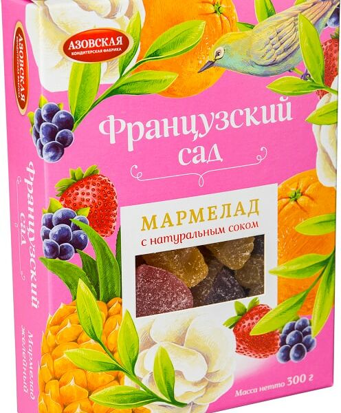Мармелад Азовская КФ Французский Сад с натуральным соком 300г