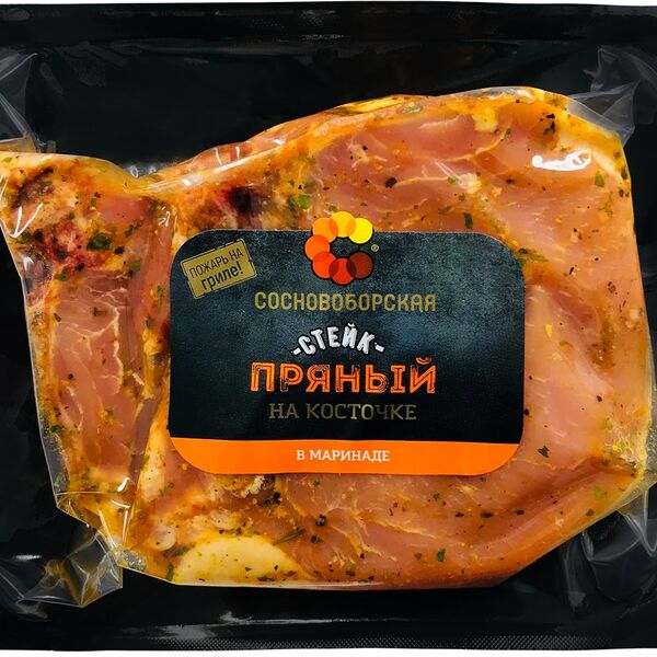 Стейк на косточке Сосновоборская Пряный в маринаде охлажденный