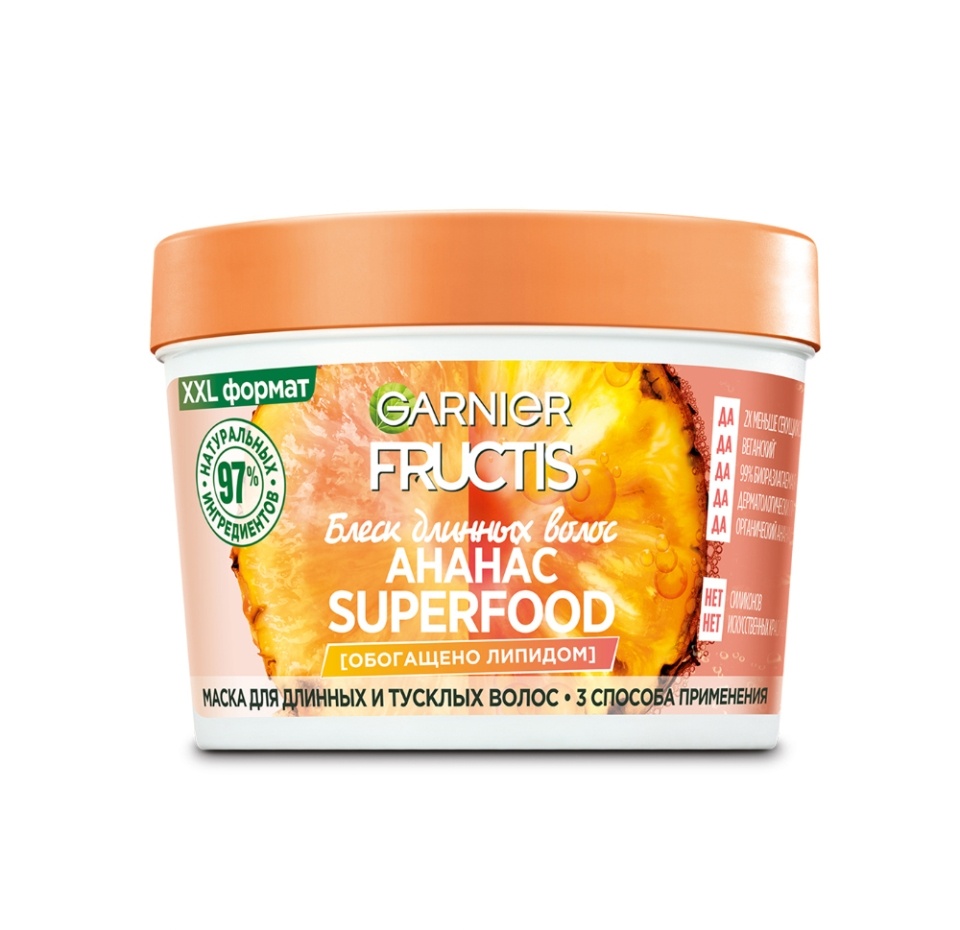 

Маска для волос Garnier Fructis Superfood Ананас для длинных и тусклых волос 390 мл