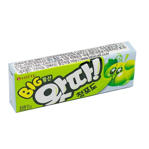 Жевательная резинка Lotte whatta Big Bubble Gum Green Grape со вкусом винограда 23 г, Южная Корея