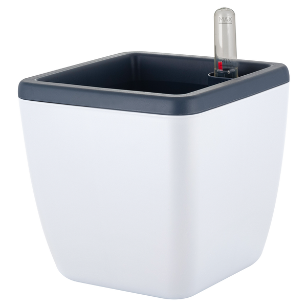 Горшок с автополивом InGreen Munchen 1,5л с внутр вст 0,85л квадратный белоснежный жасмин